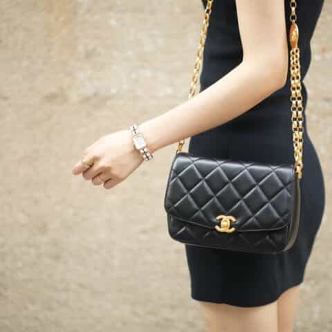 Chanel香奈儿 2020秋冬复古金币链条口盖包 大号