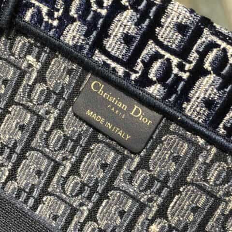 Dior蓝色天鹅绒Oblique印花Book Tote Bag M1286ZWVF_M928