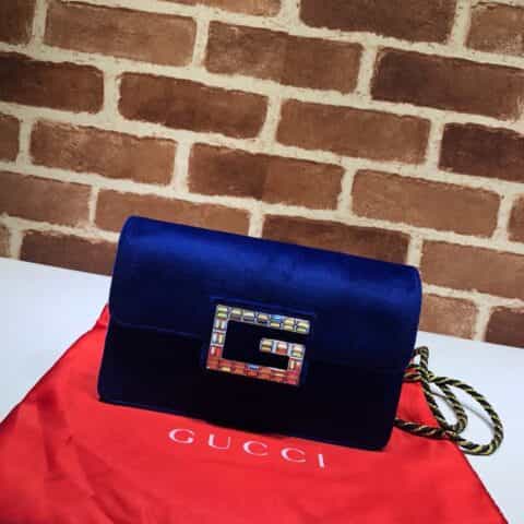 GUCCI古驰18秋冬新款 女士玫红色方肩包544242