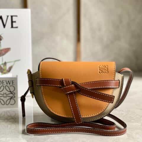 Loewe罗意威 Mini Gate bag 马鞍包 0328棕灰拼色15CM