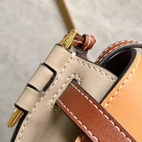 Loewe罗意威 Mini Gate bag 马鞍包 0328棕灰拼色15CM