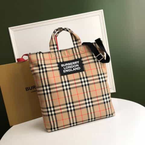 Burberry巴宝莉Vintage复古条纹托特包