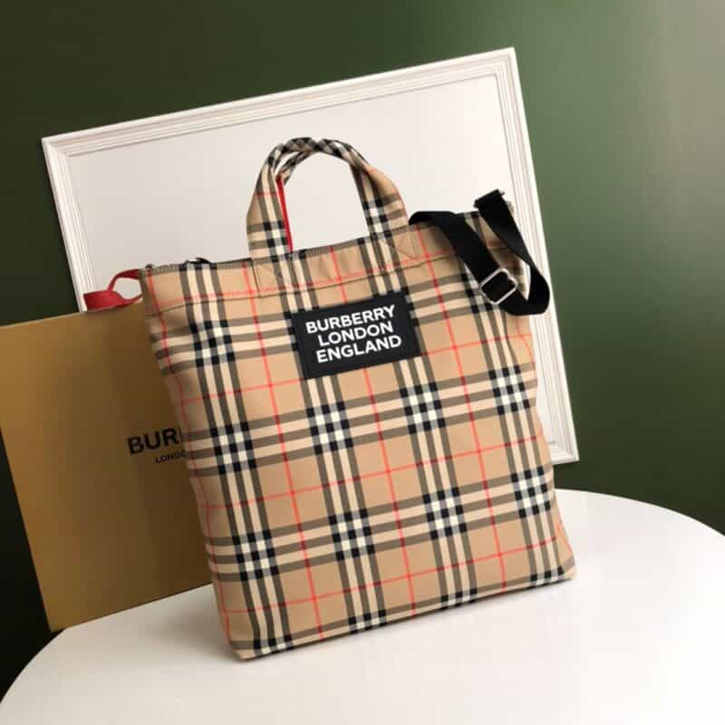 Burberry巴宝莉Vintage复古条纹托特包