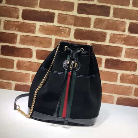 GUCCI古驰新款麂皮虎头Rajah中号水桶包553961