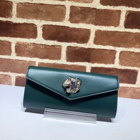 GUCCI古驰Broadway 系列饰虎头皮革手拿包576532