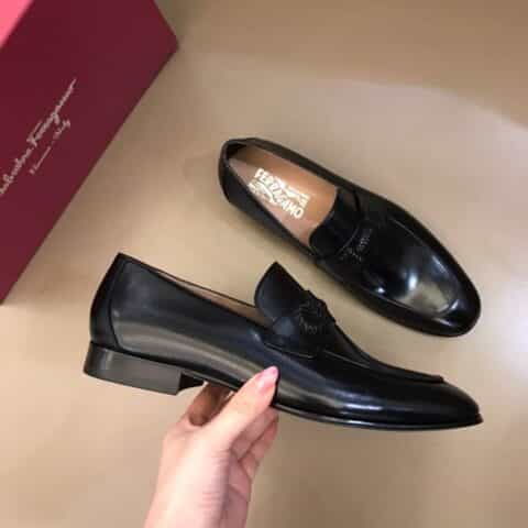 Ferragamo 菲拉格慕 手工编织真皮扣带精品男士皮鞋