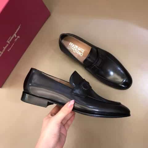 Ferragamo 菲拉格慕 手工编织真皮扣带精品男士皮鞋