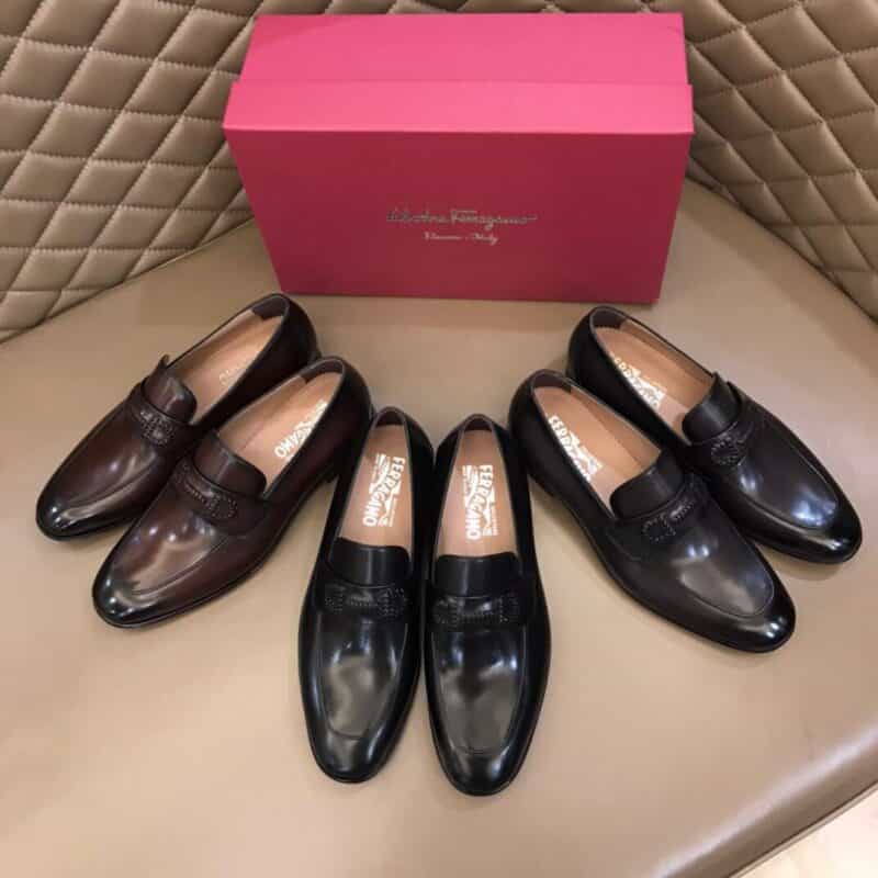 Ferragamo 菲拉格慕 手工编织真皮扣带精品男士皮鞋