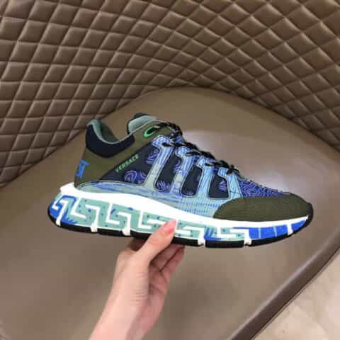 VERSACE范思哲 拼色纯手工彩绘真空大底经典男士运动鞋