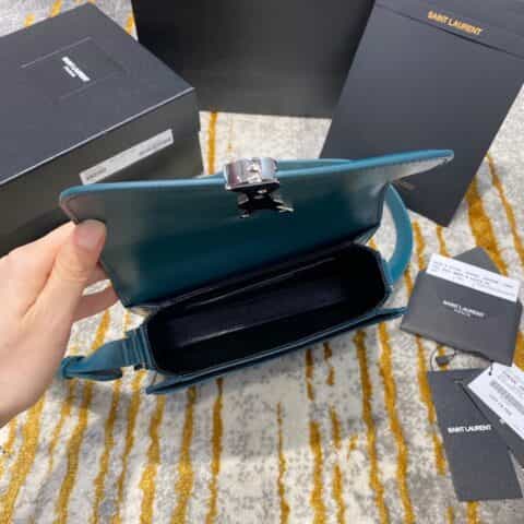 Saint laurent Ysl Solferino Box Bag 蓝绿色634305 634306