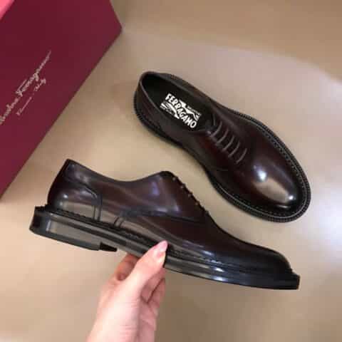 Ferragamo 菲拉格慕 2021高端男士手工擦色精品男士牛津鞋正装鞋