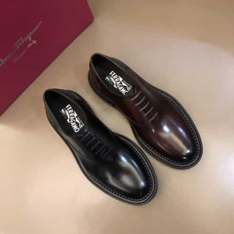 Ferragamo 菲拉格慕 2021高端男士手工擦色精品男士牛津鞋正装鞋