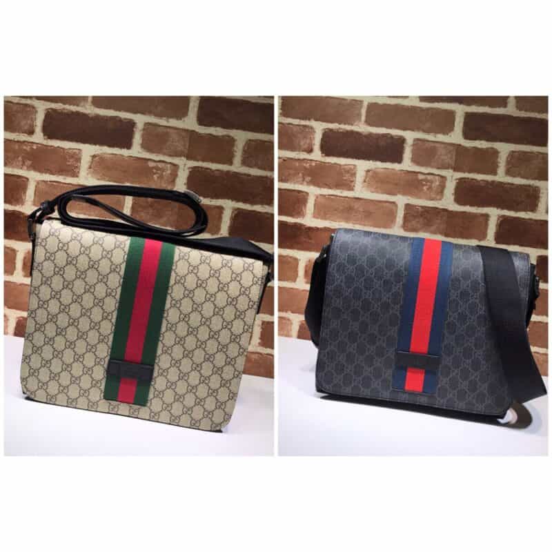 GUCCI古驰 GG Supreme高级人造革邮差包475432