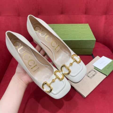 Gucci古驰 进口牛皮马衔扣经典春秋系列女士高跟鞋