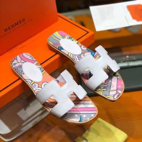 Hermes爱马仕 2020最新升级经典 H面款拖鞋 epson皮女款拖鞋
