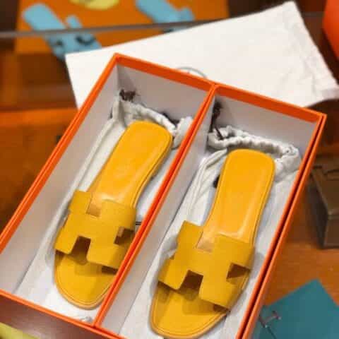 Hermes爱马仕 2020最新升级经典 H面款拖鞋 epson皮女款拖鞋