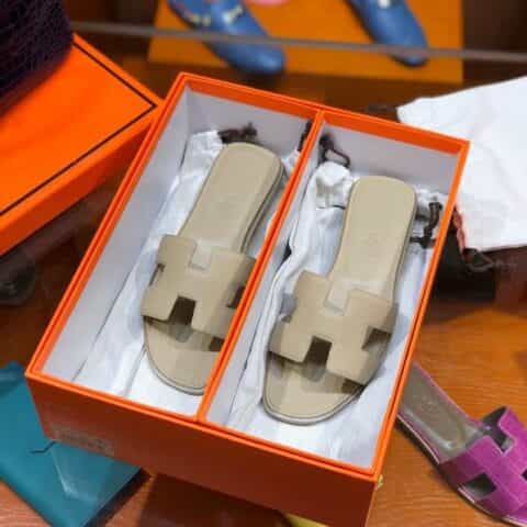Hermes爱马仕 2020最新升级经典 H面款拖鞋 epson皮女款拖鞋