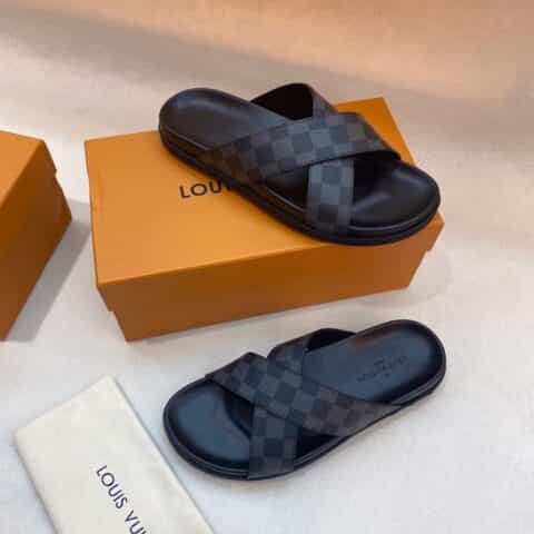 LV/路易威登 高端精品,原版材质L 牌奢品男士拖鞋