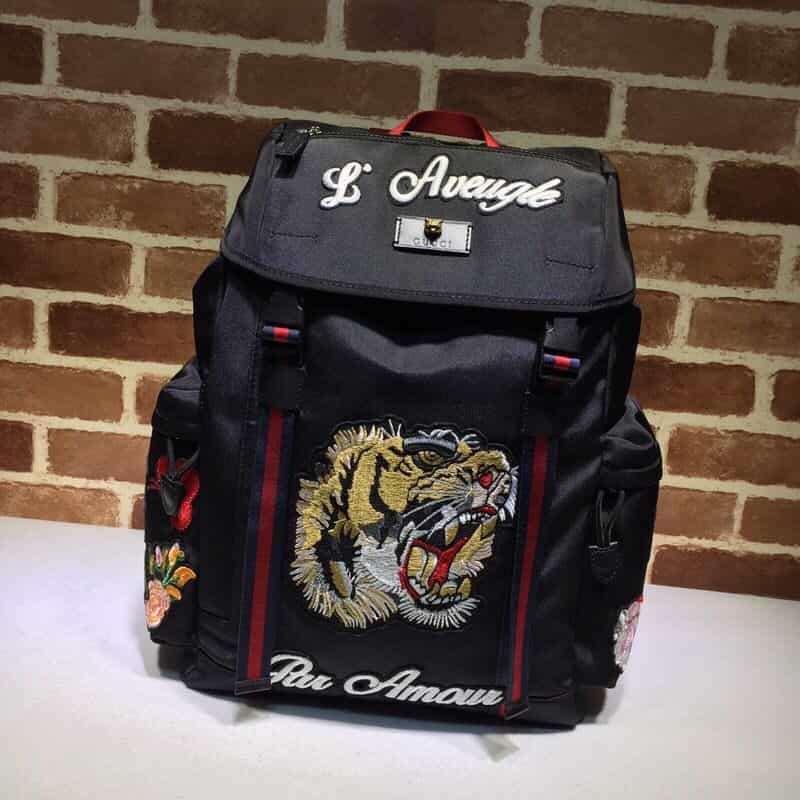 GUCCI古驰老虎刺绣装饰背包429037