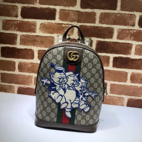 GUCCI古驰三只小猪印花双G双肩背包552884