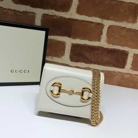 GUCCI古驰马衔扣1955系列皮革肩背包623180