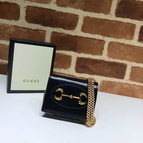 GUCCI古驰马衔扣1955系列皮革肩背包623180
