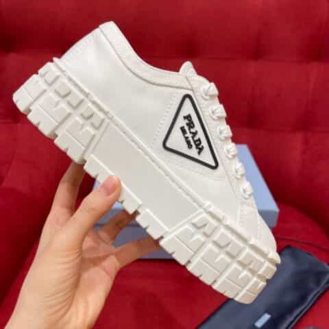 Prada普拉达 Prada普拉达 2020早春新款撞色帆布运动鞋松糕鞋