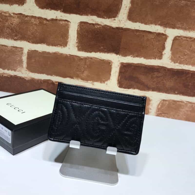 GUCCI古驰黑色皮革卡包597628