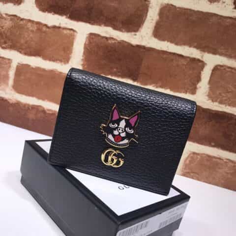 GUCCI古驰黑色Bosco图案卡片夹钱包499325