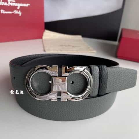 Ferragamo菲拉格慕 经典磨光Gancini扣饰男士精品3.5cm腰带