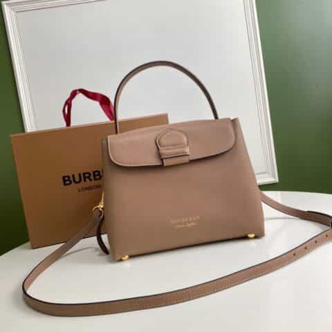 Burberry巴宝莉House 格纹裁片粒纹牛皮托特包6181