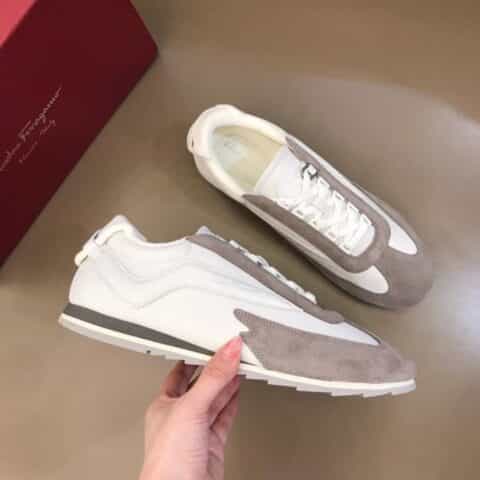 Ferragamo 菲拉格慕 进口Tw牛反绒+头层牛皮早春休闲运动鞋