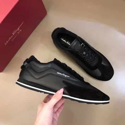 Ferragamo 菲拉格慕 进口Tw牛反绒+头层牛皮早春休闲运动鞋
