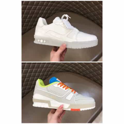 LV/路易威登     L 奢品 进口开边珠牛皮Trainer运动鞋跑步鞋