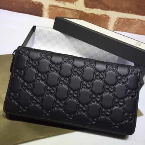 GUCCI古驰Signature皮革全拉链式钱包307987