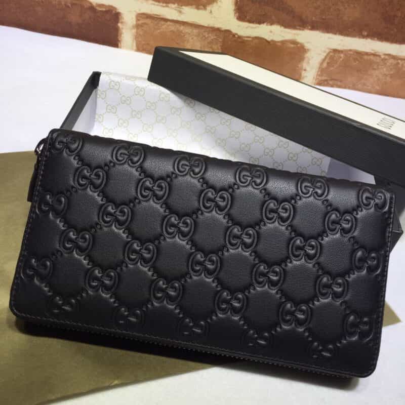 GUCCI古驰Signature皮革全拉链式钱包307987