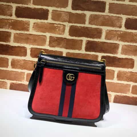 GUCCI古驰栗色磨砂皮肩背包523658