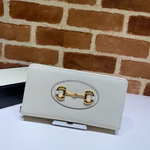 GUCCI古驰皮革1955马衔扣全拉链钱包621889