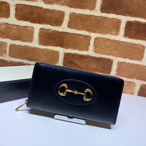 GUCCI古驰皮革1955马衔扣全拉链钱包621889