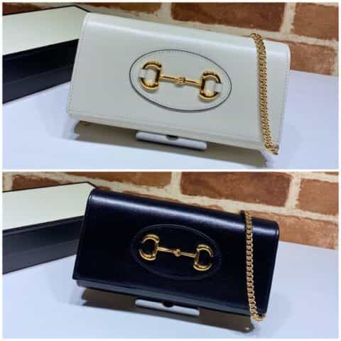 GUCCI古驰马衔扣1955系列白色皮革肩背包621888