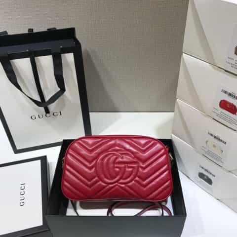 Gucci GG Marmont small matelassé shoulder bag相机包447632