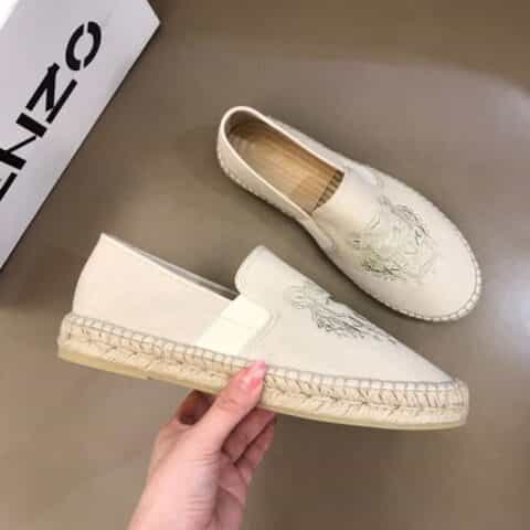 Kenzo 原厂帆布刺绣标志经典男士渔夫鞋