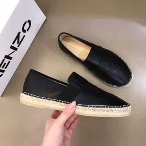 Kenzo 原厂帆布刺绣标志经典男士渔夫鞋