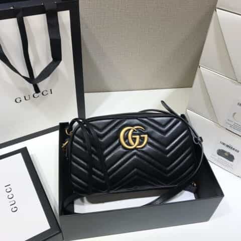 Gucci GG Marmont small matelassé shoulder bag相机包447632