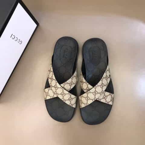 GUCCI古驰 原版PVC帆布材质G家新品男士拖鞋