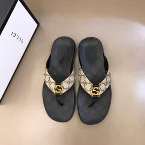 GUCCI古驰 原版PVC帆布材质G家新品男士拖鞋