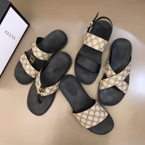 GUCCI古驰 原版PVC帆布材质G家新品男士拖鞋