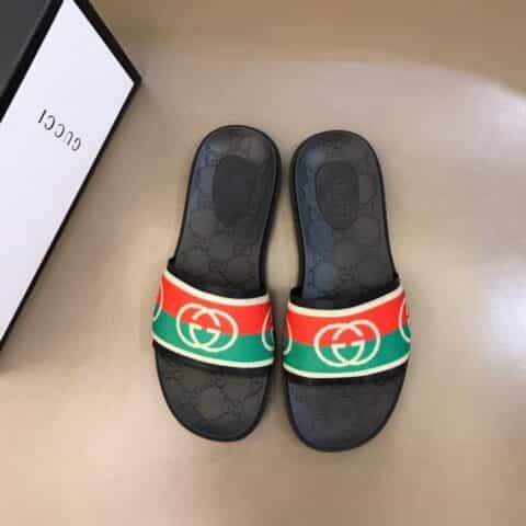 GUCCI古驰 高端精品,原版织带G家新品男士拖鞋