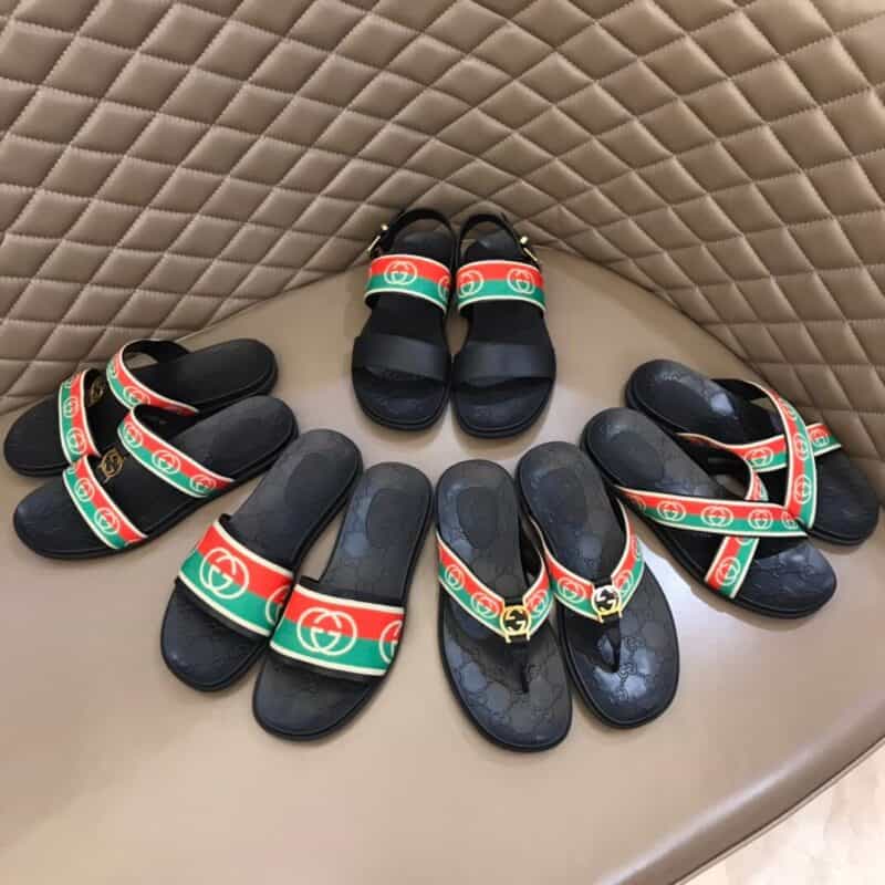 GUCCI古驰 高端精品,原版织带G家新品男士拖鞋