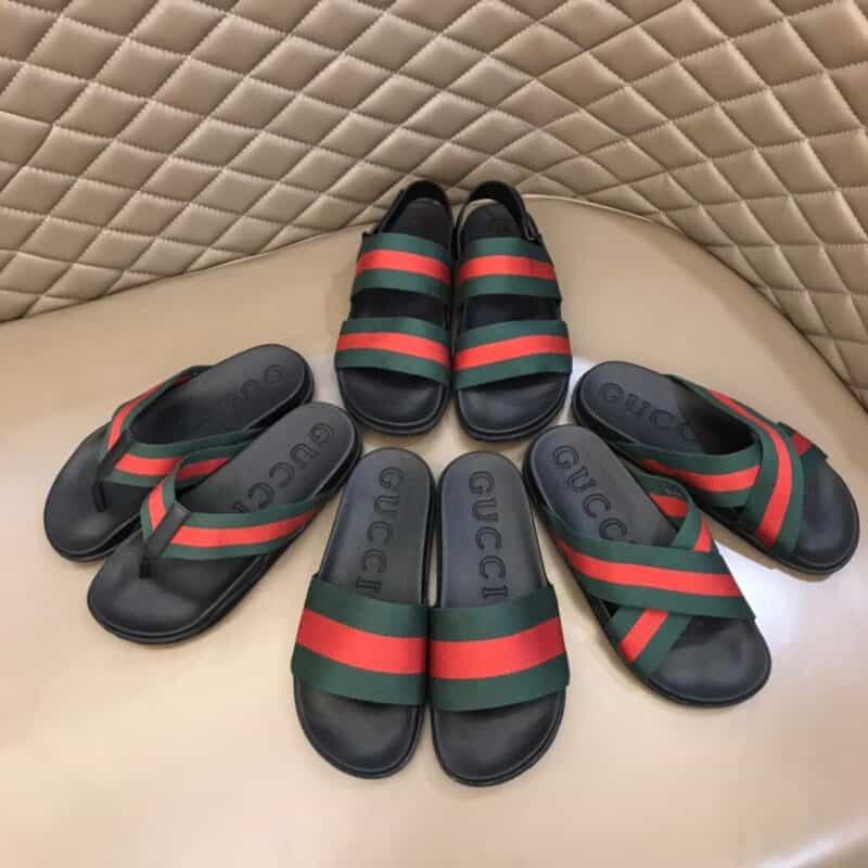 GUCCI古驰 高端精品,原版织带G家新品男士拖鞋